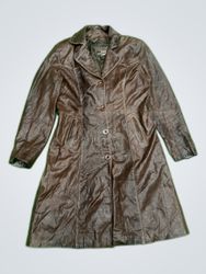 Brown Leather Trench Coat
