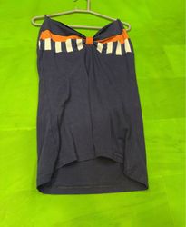 Top de Maiô Feminino de Alça Halter Azul Marinho