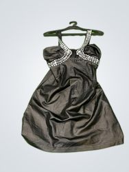 Black Beaded Strap Mini Dress