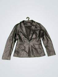Guess Black Leather Blazer Jacket