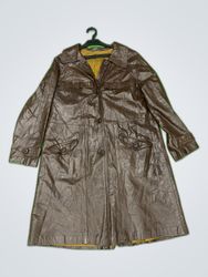 Brown Leather Trench Coat