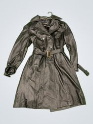 River Skin Leather Trench Coat