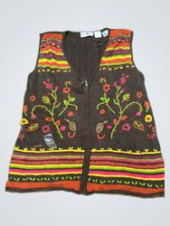 White Stag Floral Embroidered Vest