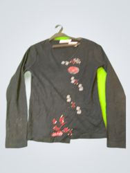 Cache Cache Black Long Sleeve Graphic T-Shirt