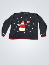 Christopher & Banks Patriotic Snowman Crewneck Swe..