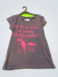T-Shirt with Pink Graphic and Text