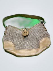 Craft & Barrow Woven Leather Trim Shoulder Bag