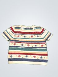 Alfred Dunner Striped Embroidered Knit Top