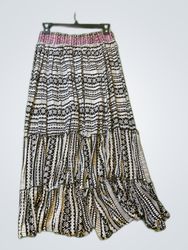 Long Skirt with Black and White Pattern