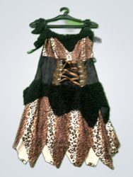 Leopard Print Faux Fur Trim Mini Dress