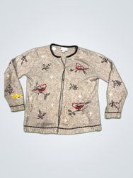 Christopher & Banks Embroidered Knit Cardigan
