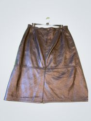 Brown Leather Skirt