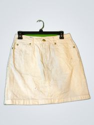 Della La Palma White Denim Mini Skirt