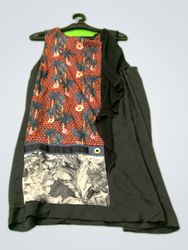 Black and Floral Pattern Dress