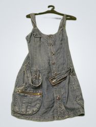 Unbranded Denim Overall Mini Dress