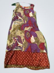 Bleu Multicolored Abstract Print Sleeveless Midi D..