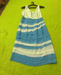 Comma Striped Ruffle Dress