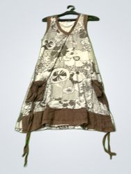 Brown and White Floral Dress