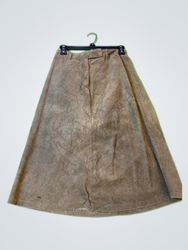 NAF NAF Brown Suede Midi Skirt