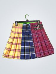 H&M Patchwork Plaid Mini Skirt