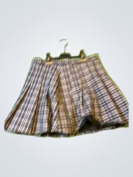 Zara Black and White Plaid Pleated Mini Skirt