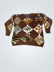 20 ANS by Maria Kim Animal Print Knit Sweater
