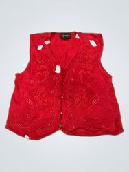 Requirements Embroidered Red Waistcoat