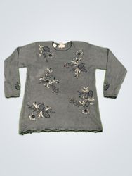 KOREKOT Floral Embroidered Knit Sweater