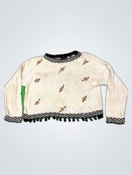 Carole Little Embroidered Knit Sweater