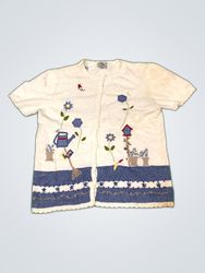 Alfred Dunner Embroidered Cotton Cardigan