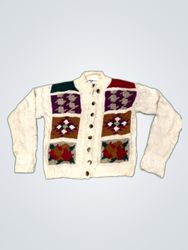 MY Wool Blend Patchwork Cardigan