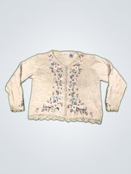 Carolyn Taylor Embroidered Knit Cardigan