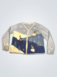 Christopher & Banks Blue Knit Cardigan