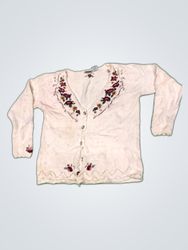 Capacity Embroidered Knit Cardigan