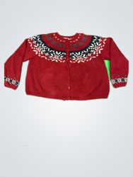 Eddie Bauer Red Nordic Knit Cardigan