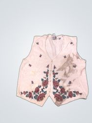 Napa Valley Floral Embroidered Knit Cardigan Vest