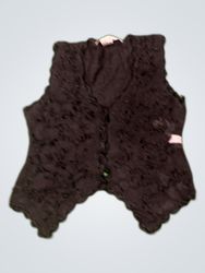 Crystal Kobe Black Lace Waistcoat