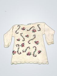 Kathy Lee Plus Floral Embroidered Sweater
