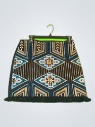 Embroidered Fringe Skirt