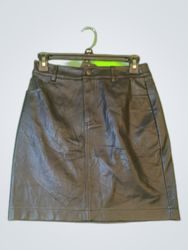 Amisu Black Leather Mini Skirt