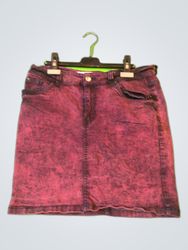 Janino Red Acid Wash Skirt