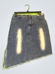 Distressed Denim Mini Skirt