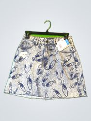 Diesel Denim Mini Skirt with Tweety Bird Print