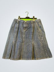 Eddie Bauer Denim Pleated Mini Skirt