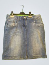 Blue Motion Denim Mini Skirt
