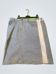 Striped Denim Mini Skirt