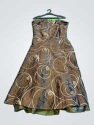 Strapless Swirl Print Maxi Dress