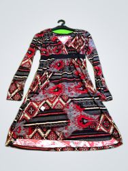 Miss Kittin Geometric Print Wrap Maxi Dress