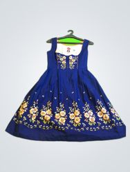 Salzburger Dirndl Blue Floral Embroidered Dress