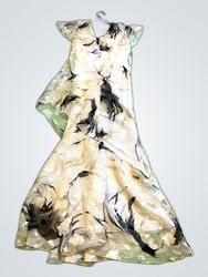 Sheer Black and White Floral Maxi Dress